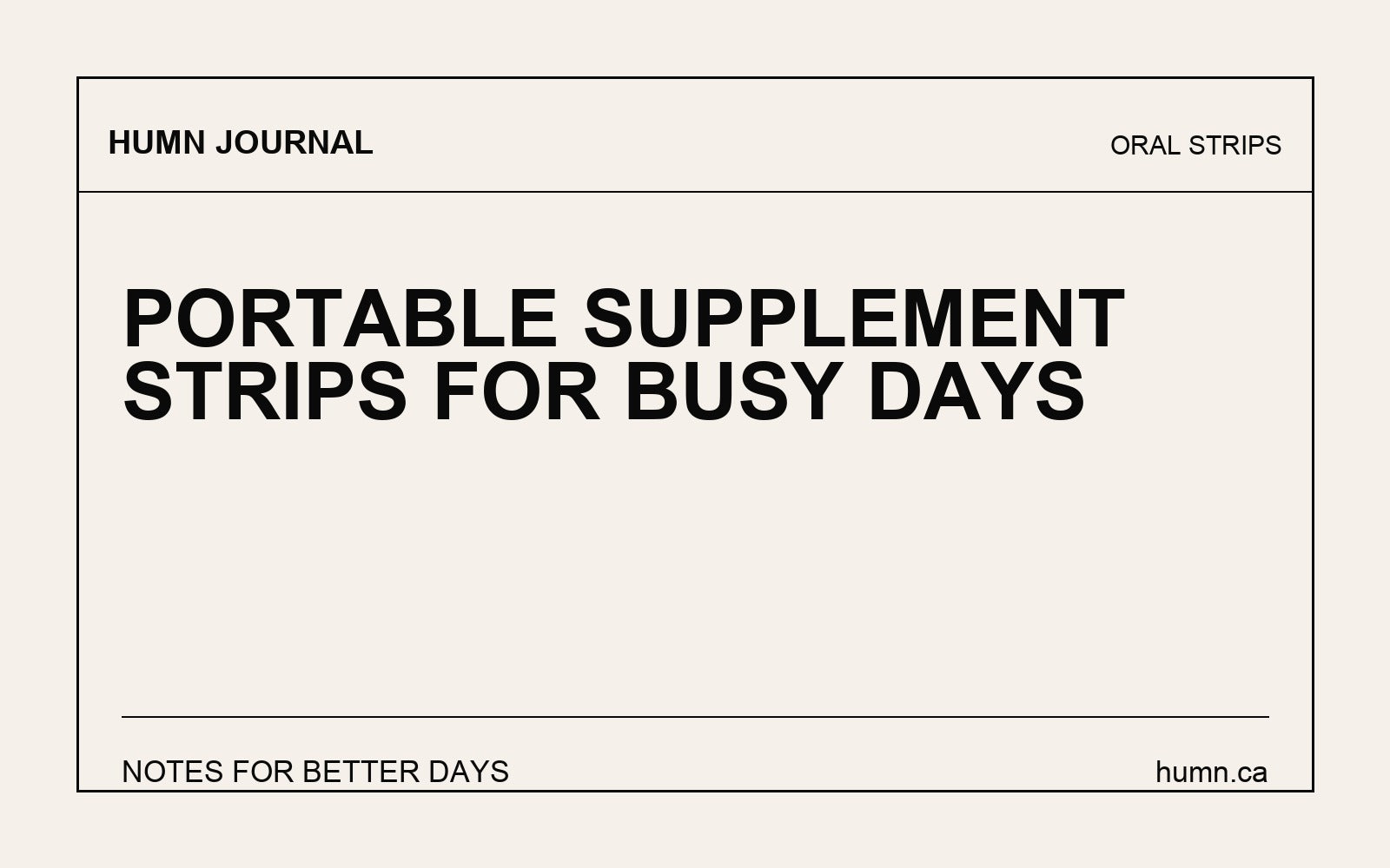 Portable Supplement Strips for Busy Days