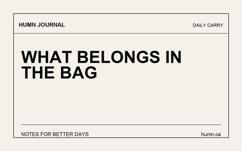 What Belongs in the Bag