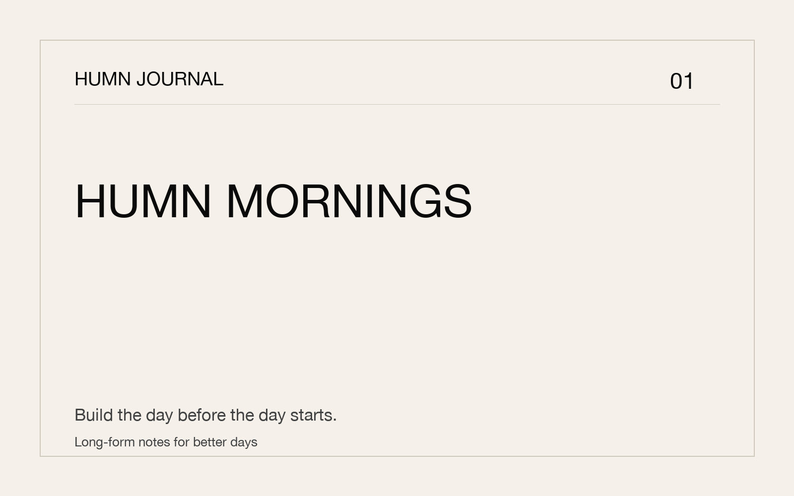 HUMN Mornings